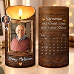 Custom Photo Memorial Gifts with Memorial Calendar – Personalized LED Candle