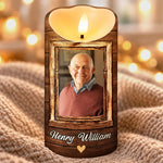 Custom Photo Memorial Gifts with Memorial Calendar – Personalized LED Candle