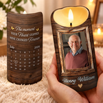 Custom Photo Memorial Gifts with Memorial Calendar – Personalized LED Candle