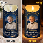 Custom Photo Starry Night Memorial Gifts – Personalized LED Candle