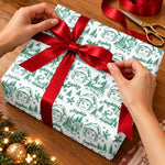Custom Christmas Toile Photo Print For Kids - Personalized Wrapping Paper