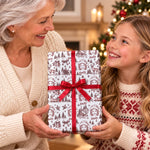 Custom Christmas Toile Photo Print For Kids - Personalized Wrapping Paper
