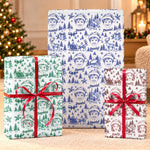 Custom Christmas Toile Photo Print For Kids - Personalized Wrapping Paper