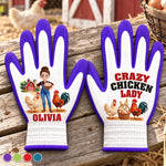 Custom Name Backyard Chicken Gifts For Women - Personalized Coated Grip Gloves