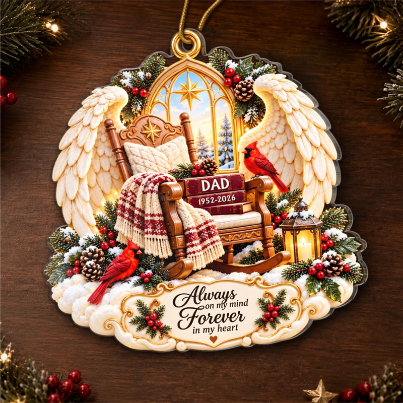 Custom Christmas Angel Memorial Keepsake - Personalized Acrylic Ornament