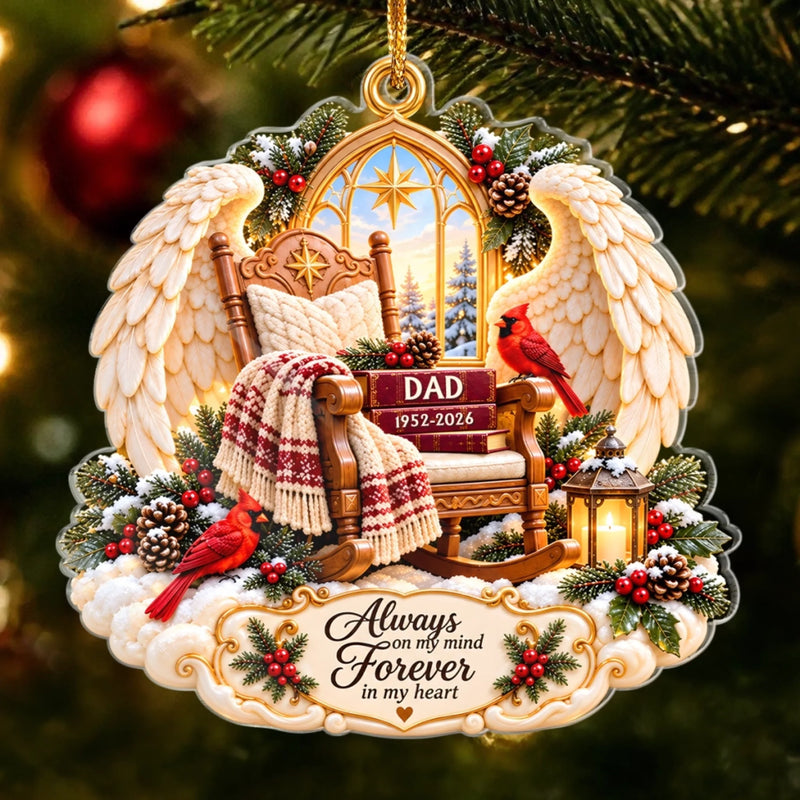 Custom Christmas Angel Memorial Keepsake - Personalized Acrylic Ornament