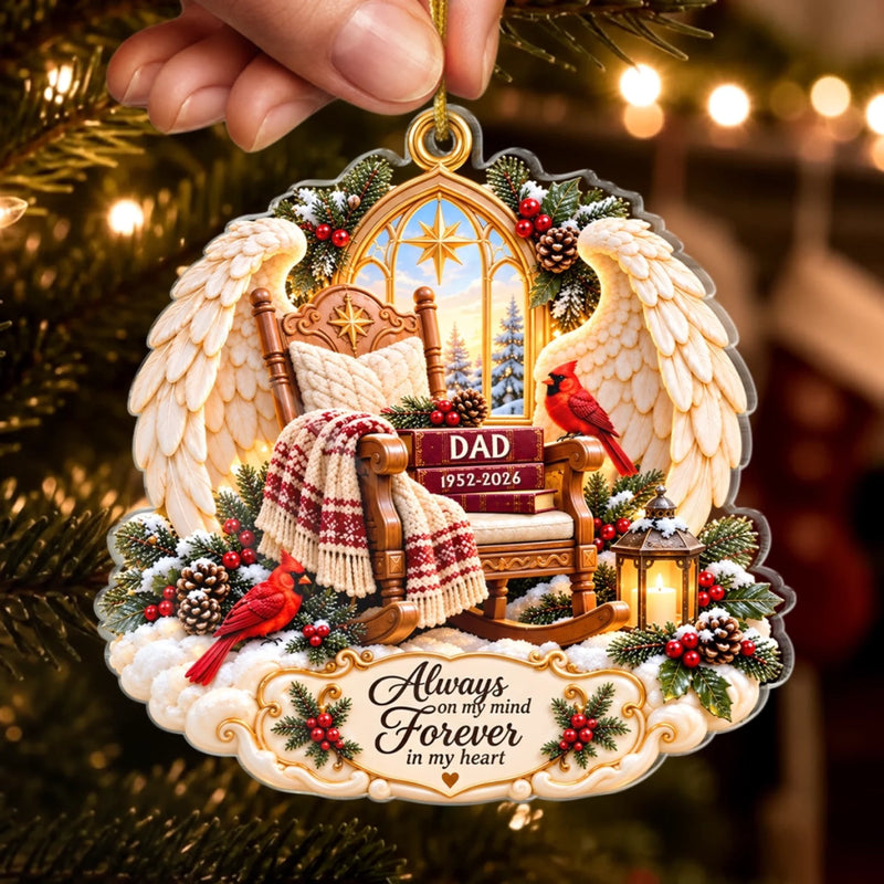 Custom Christmas Angel Memorial Keepsake - Personalized Acrylic Ornament