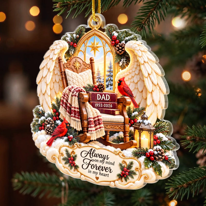 Custom Christmas Angel Memorial Keepsake - Personalized Acrylic Ornament