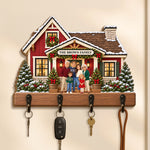 Custom Holiday Home Memories For Family - Personalized Wooden Key Holder