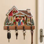 Custom Holiday Home Memories For Family - Personalized Wooden Key Holder