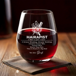 Custom Name Hairapist Gifts for Hairstylists - Personalized Wine Glass