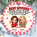 Custom Name Best Friend Christmas Gifts for Women - Personalized Ceramic Ornament