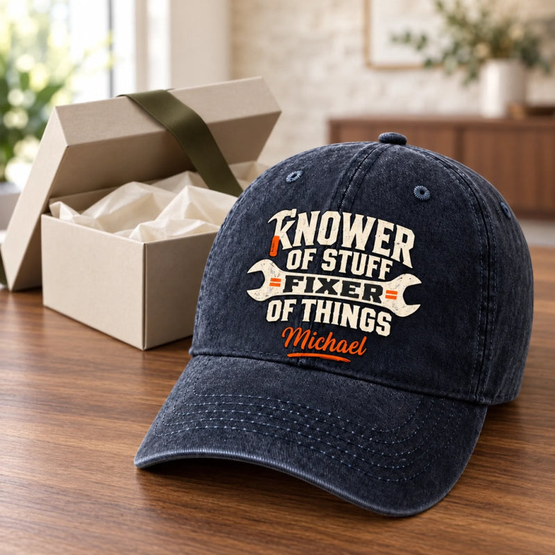 Custom Name Gifts For Men, Fixers - Personalized Washed Cap - Fixer Of Things