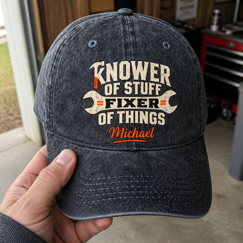 Custom Name Gifts For Men, Fixers - Personalized Washed Cap - Fixer Of Things