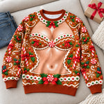 Custom Funny Naughty Gingerbread Christmas Gifts for Women - Personalized Ugly Sweatshirt