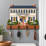 Custom Family Name House Gifts for Families - Personalized Wooden Key Holder