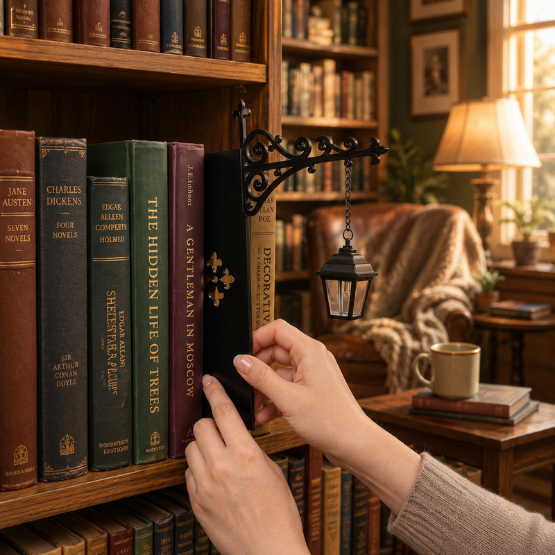 Bookshelf Lantern Light - Gifts For Book Lovers, Bookworms, Readers - Cozy Book Nook Decor